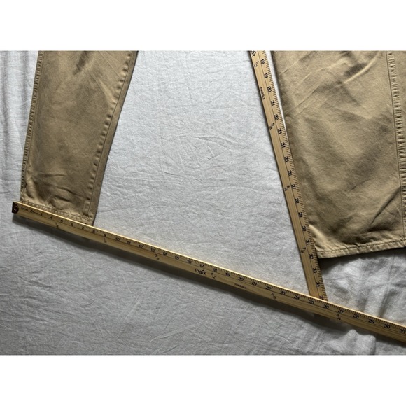 Royal Denim Division Pants Mens 33x32 Beige Tan Organic Button Fly Loose RDD - Picture 7 of 9